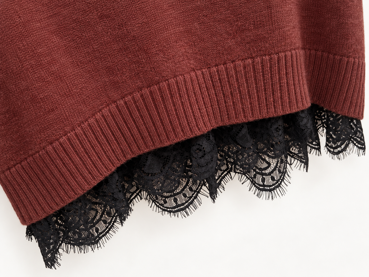 After Hours Lace-Trim Sweater view 7
