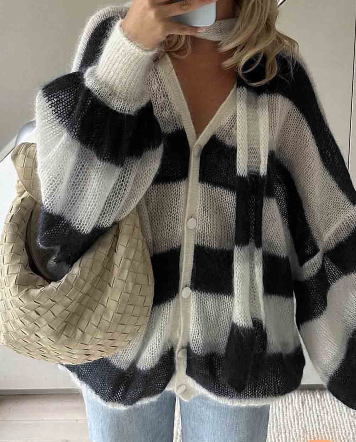 Jblonde Stripe Tie Sweater