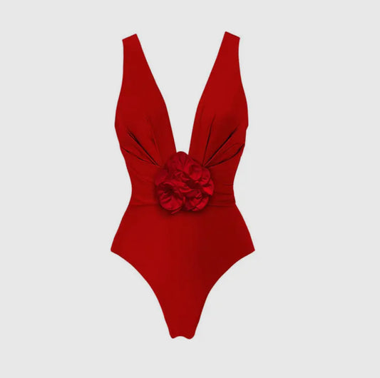 Jblonde Red Rosette Swimsuit