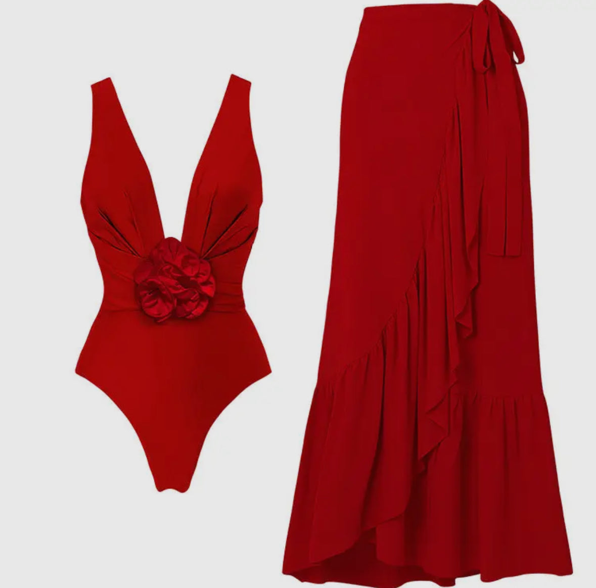 Jblonde Red Rosette Swimsuit