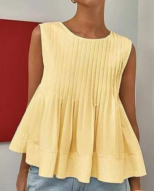 Buttercup Pleated Ruffle Tank