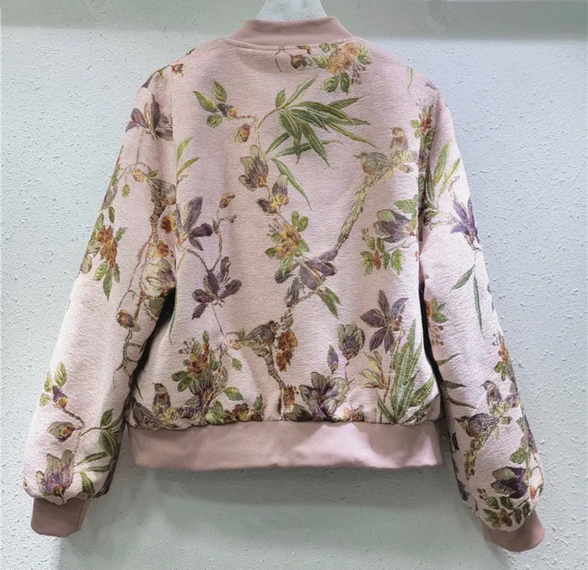 Floral Embroidered Bomber Jacket