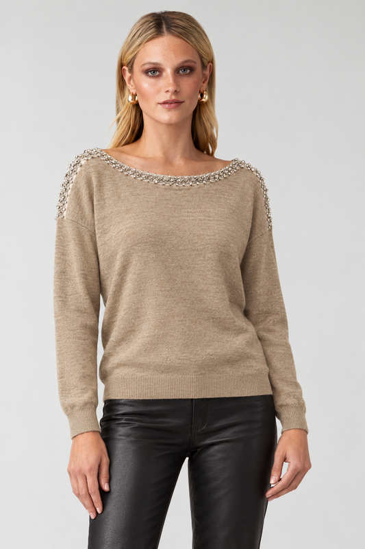 Champagne Hour Crystal Sweater
