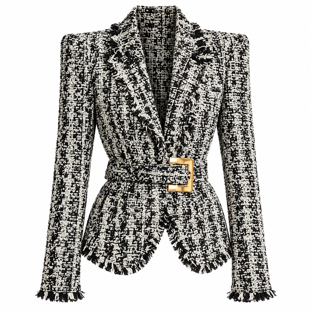 Power Play Belted Tweed Blazer view 3
