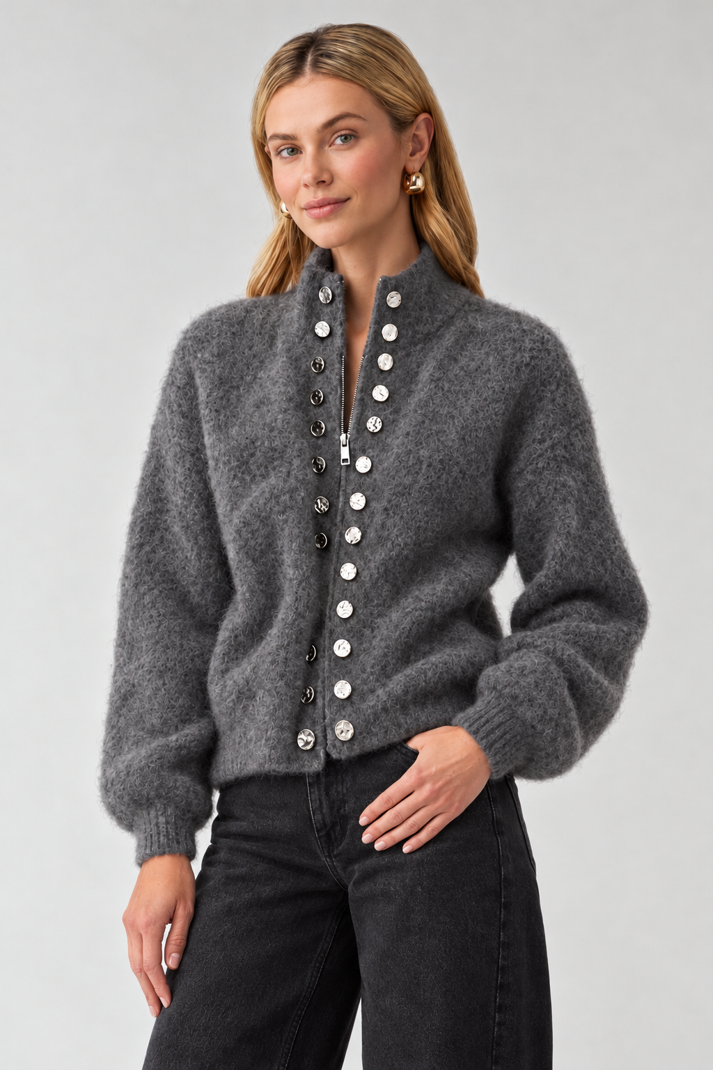 Silver Standard High-Neck Cardigan view 2