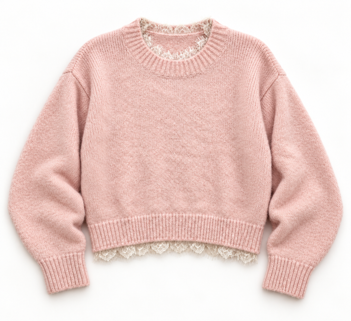 Blush Hour Lace-Trim Sweater view 4