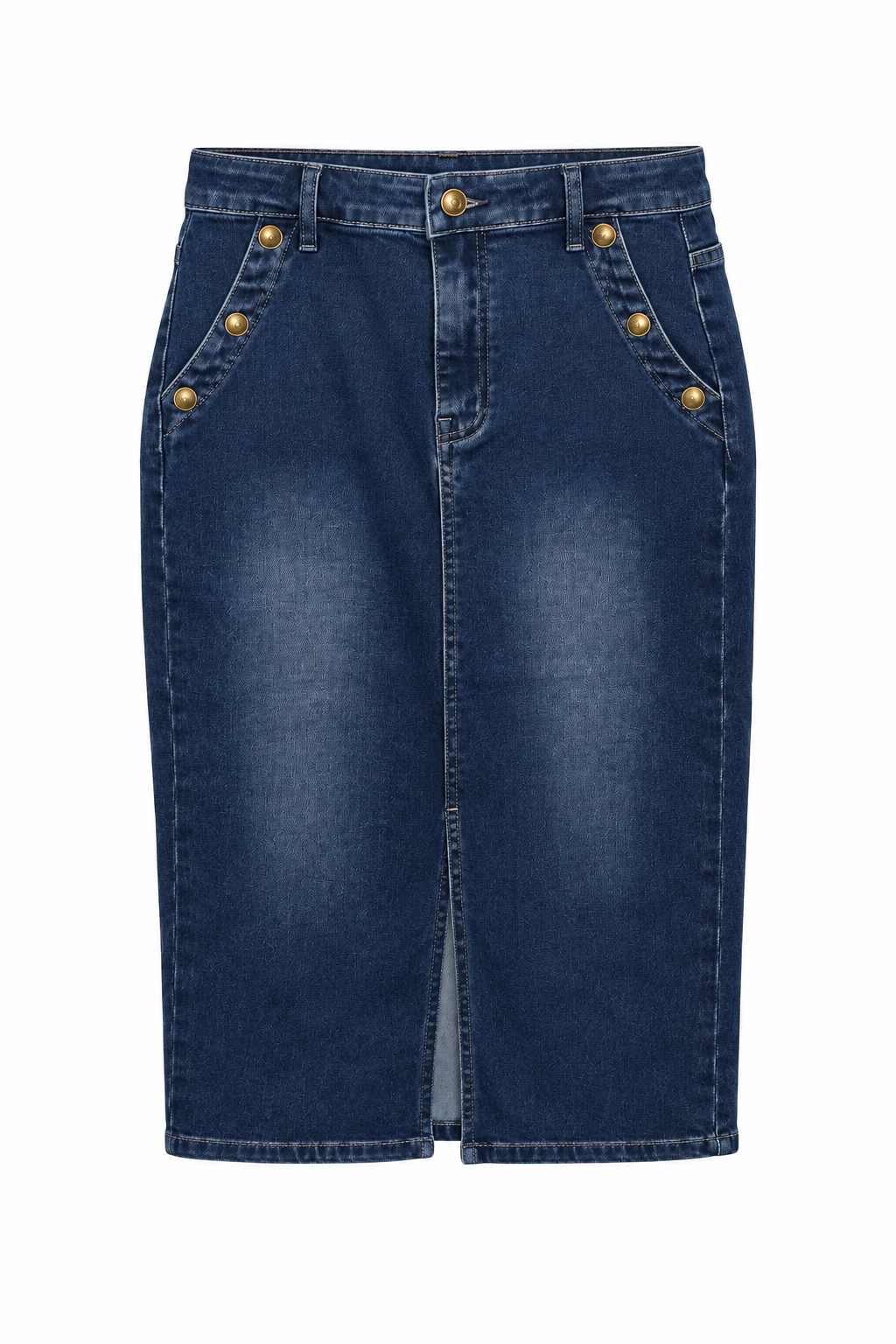 Gold Rush Denim Midi Skirt view 5