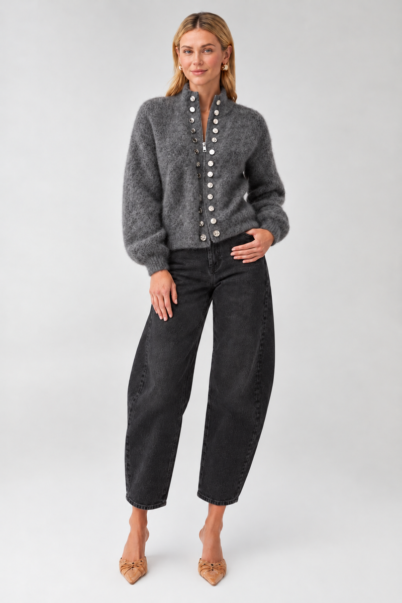 Silver Standard High-Neck Cardigan