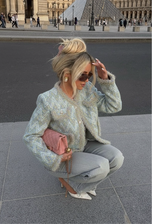Jblonde Chevron Pearl Cardi