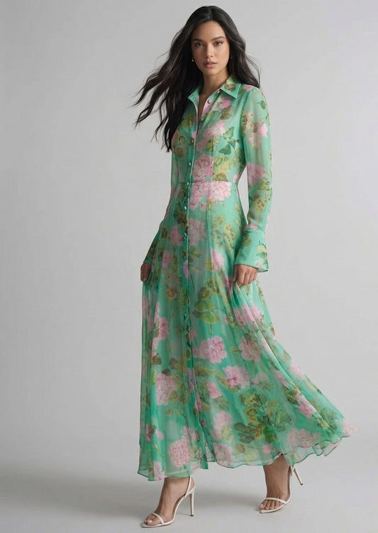 Floral Chiffon Garden Party Dress