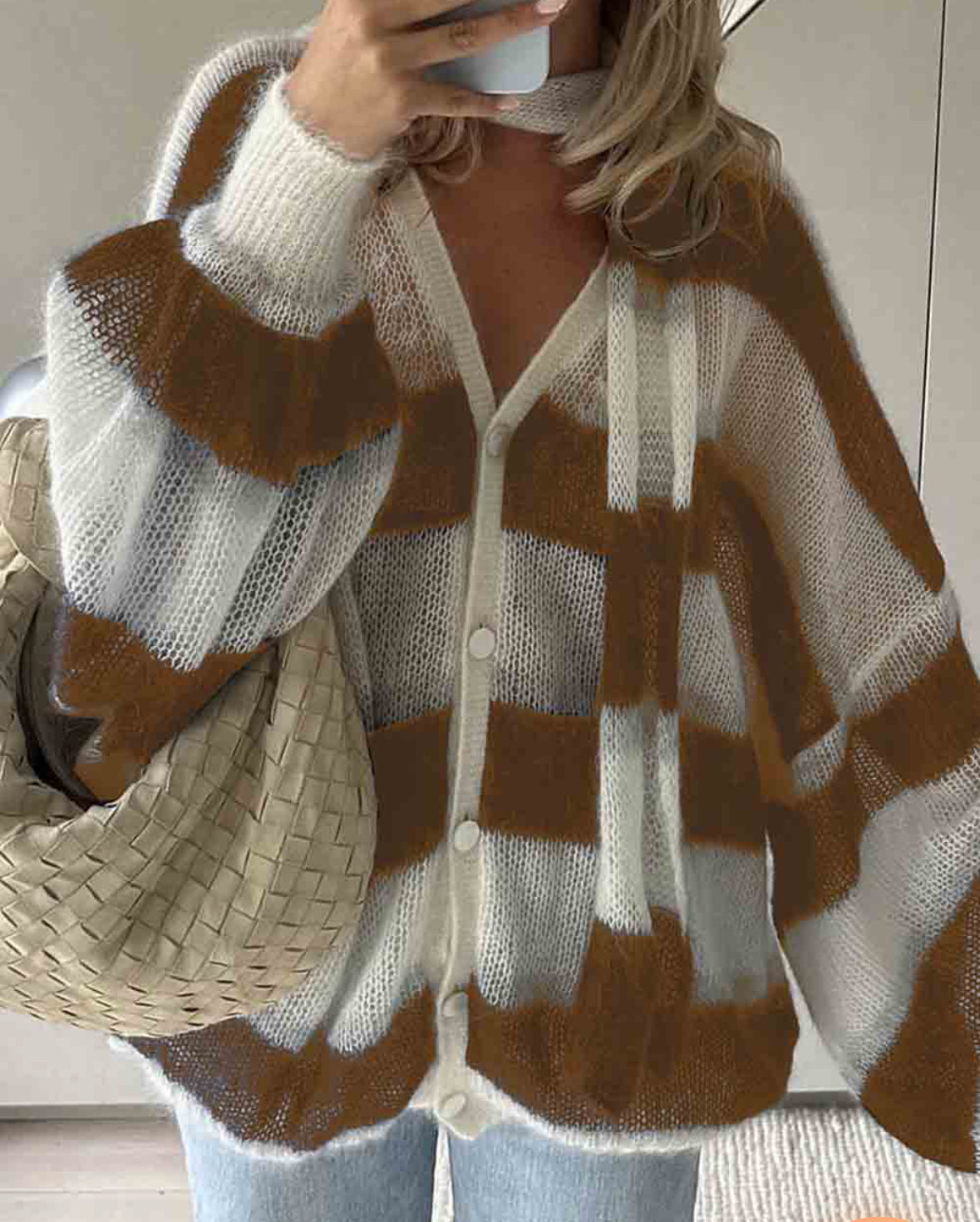Jblonde Stripe Tie Sweater