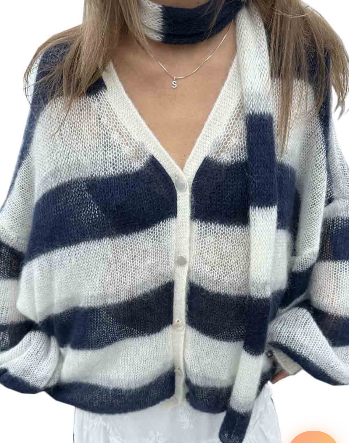 Jblonde Stripe Tie Sweater