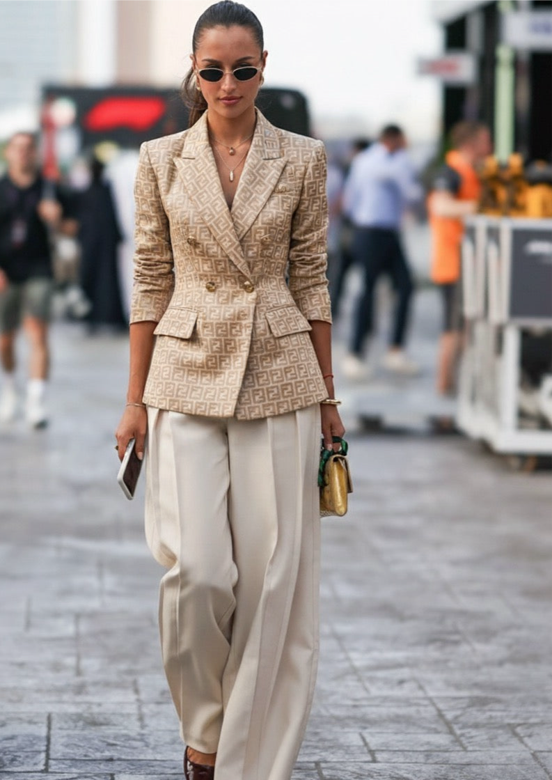 Jblonde Classic Beige Imprint Blazer