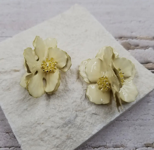 Magnolia Flower Earrings