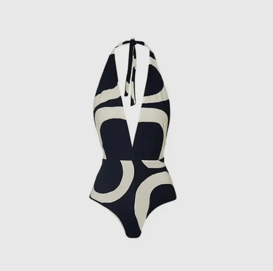 Jblonde Black & White Geometric Swimsuit